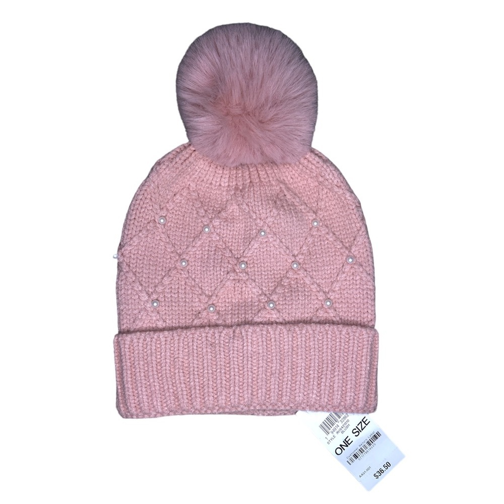 INTERNATIONAL CONCEPTS PINK PEARL SNOW HAT ✨